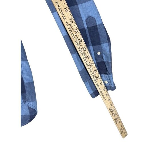 BONOBOS Long Sleeve Button Up Shirt Slim Fit Men Small Plaid Blue Cotton - Picture 9 of 10